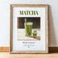 Matcha – Japanese Tea, Tea House Still Life, in wooden frame leaning on the floor