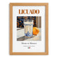 Licuado – Mexican Beverage Drink, Rooftop Terrace Poster, set in oak frame