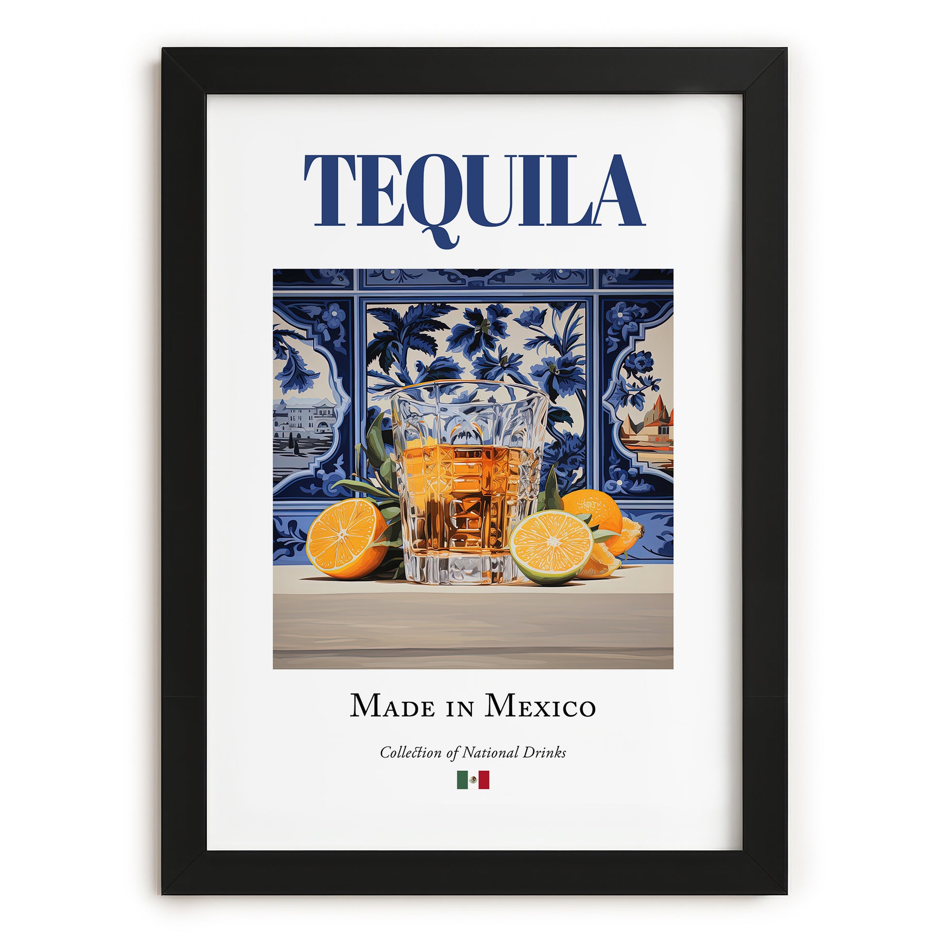 Tequila – Mexican Spirit Drink, Rooftop Terrace Poster, in sleek black frame
