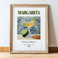 Margarita – Mexican Cocktail Drink, Beach Bar Poster, in wooden frame leaning on the floor