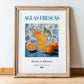 Aguas Frescas – Mexican Beverage Drink, Sky Bar Poster, in wooden frame leaning on the floor