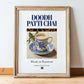Doodh Patti Chai – Pakistani Tea, Tea Room Illustration, in wooden frame leaning on the floor