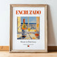 Encruzado – Portuguese White Wine, Bodega Wall Decor, in wooden frame leaning on the floor