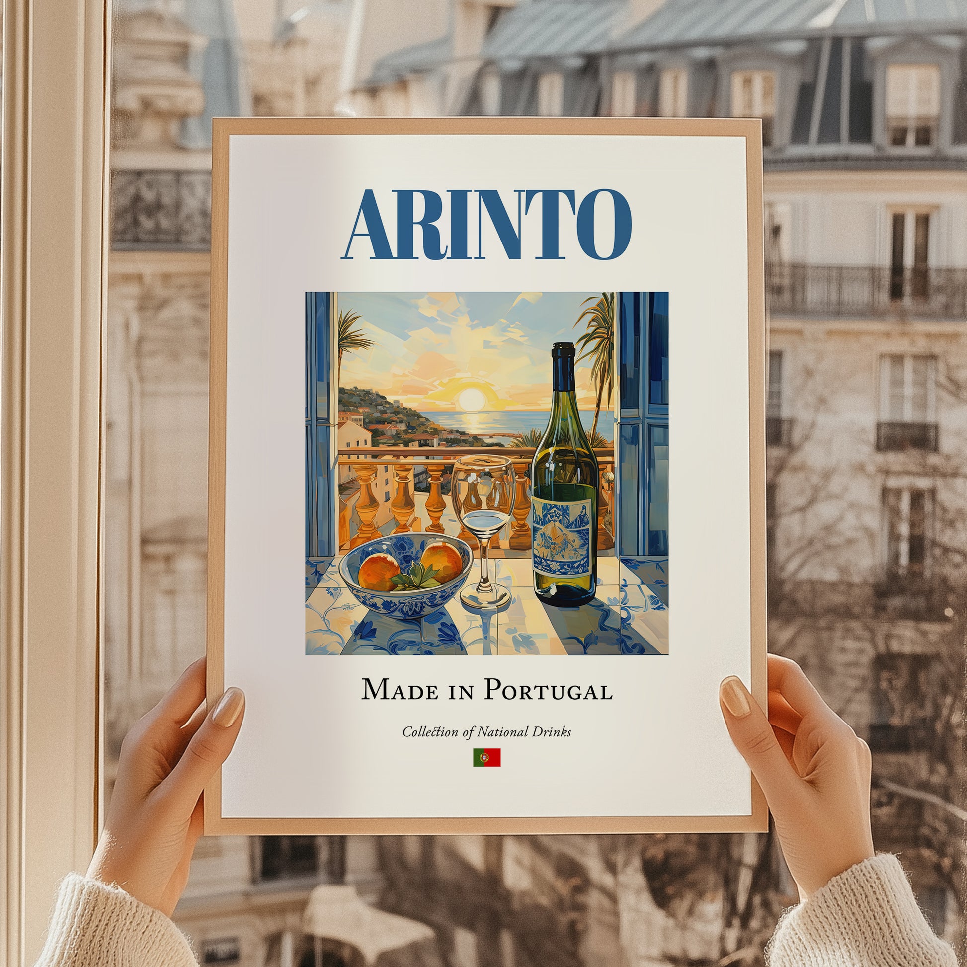 Arinto – Portuguese White Wine, Vinoteca Wall Art, styled in a charming Paris street view
