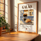 Galão – Portuguese Beverage Drink, Hotel Lobby Poster, no-text version framed in wood