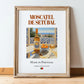 Moscatel de Setúbal – Portuguese Dessert Wine, Enoteca Art, in wooden frame leaning on the floor