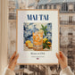 Mai Tai – American Cocktail Drink, Cocktail Lounge Wall Art, styled in a charming Paris street view