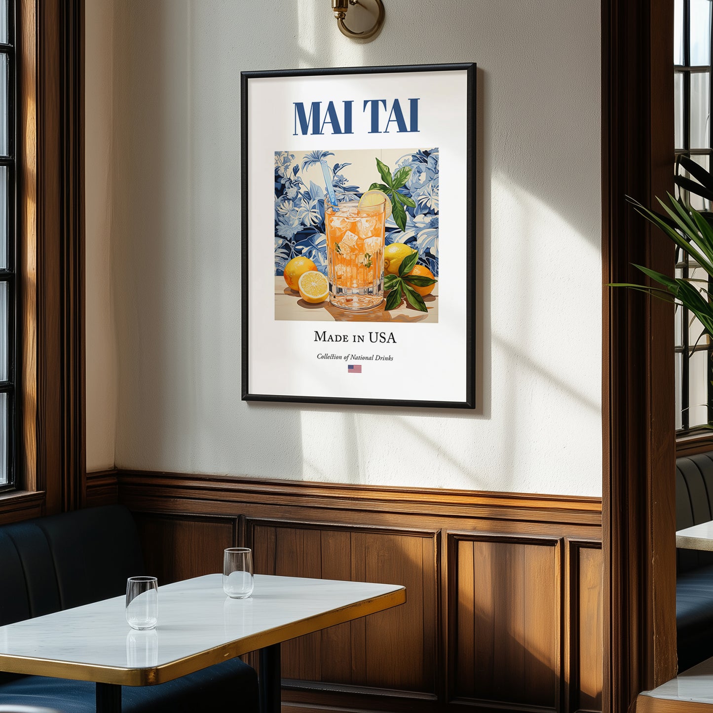Mai Tai – American Cocktail Drink, Cocktail Lounge Wall Art, clean layout with no caption