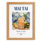 Mai Tai – American Cocktail Drink, Cocktail Lounge Wall Art, set in oak frame