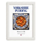 Yorkshire Pudding – English Bread Dish, Fine Dining Restaurant Wall Art, placed in minimal white frame
