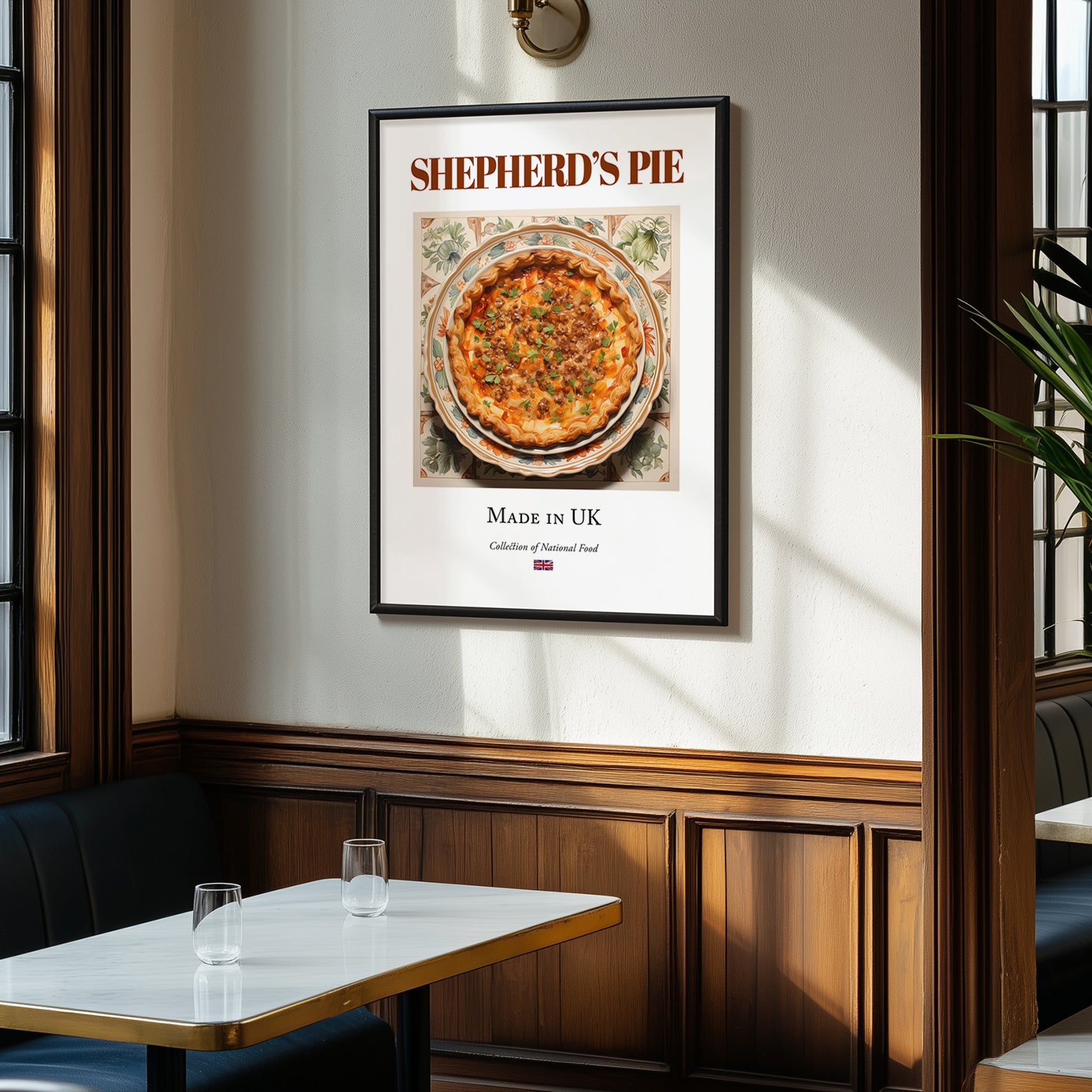 Shepherd's Pie – English Dish, Brasserie Illustration, clean layout with no caption