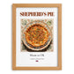 Shepherd's Pie – English Dish, Brasserie Illustration, set in oak frame