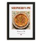 Shepherd's Pie – English Dish, Brasserie Illustration, in sleek black frame