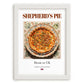 Shepherd's Pie – English Dish, Brasserie Illustration, placed in minimal white frame