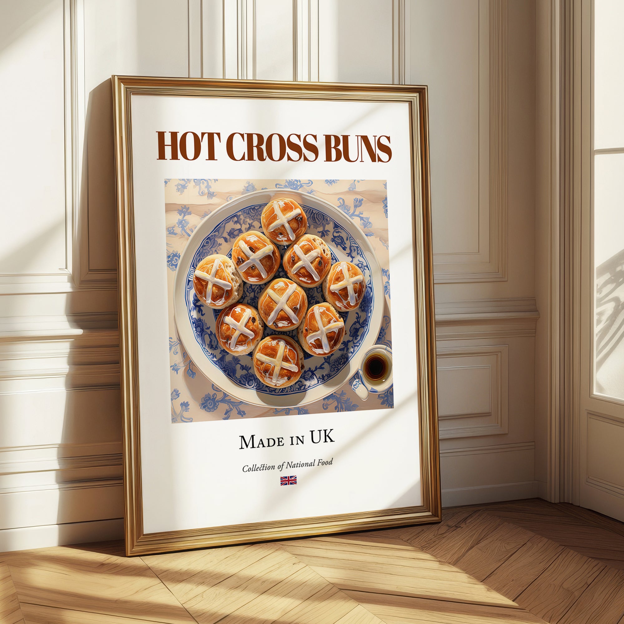 Hot Cross Buns – English Dessert Dish, Café Painting