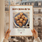 Hot Cross Buns – English Dessert Dish, Café Painting, styled in a charming Paris street view