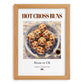 Hot Cross Buns – English Dessert Dish, Café Painting, set in oak frame