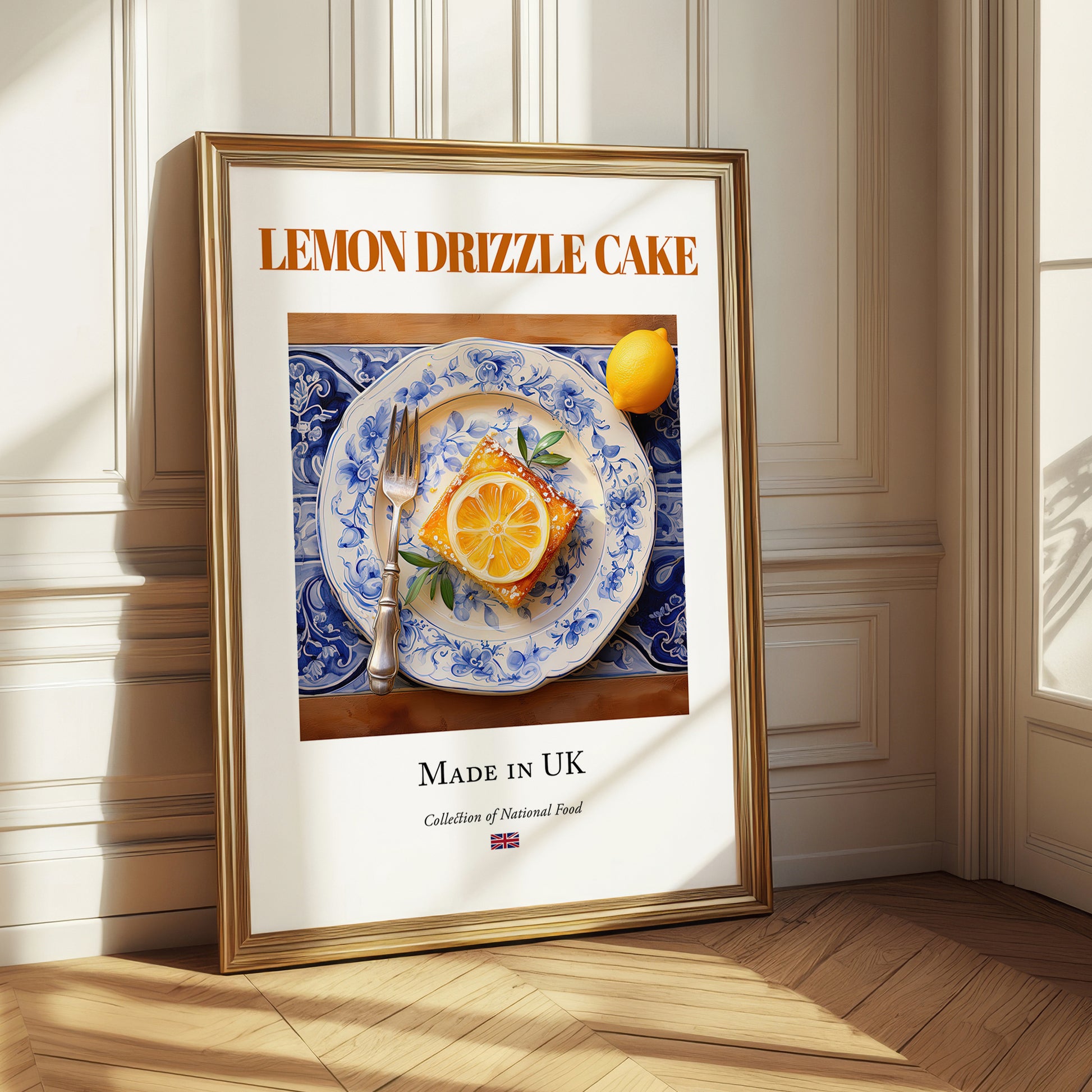 Lemon Drizzle Cake – English Dessert Dish, Brasserie Wall Art