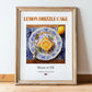 Lemon Drizzle Cake – English Dessert Dish, Brasserie Wall Art, in wooden frame leaning on the floor