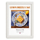 Lemon Drizzle Cake – English Dessert Dish, Brasserie Wall Art, placed in minimal white frame