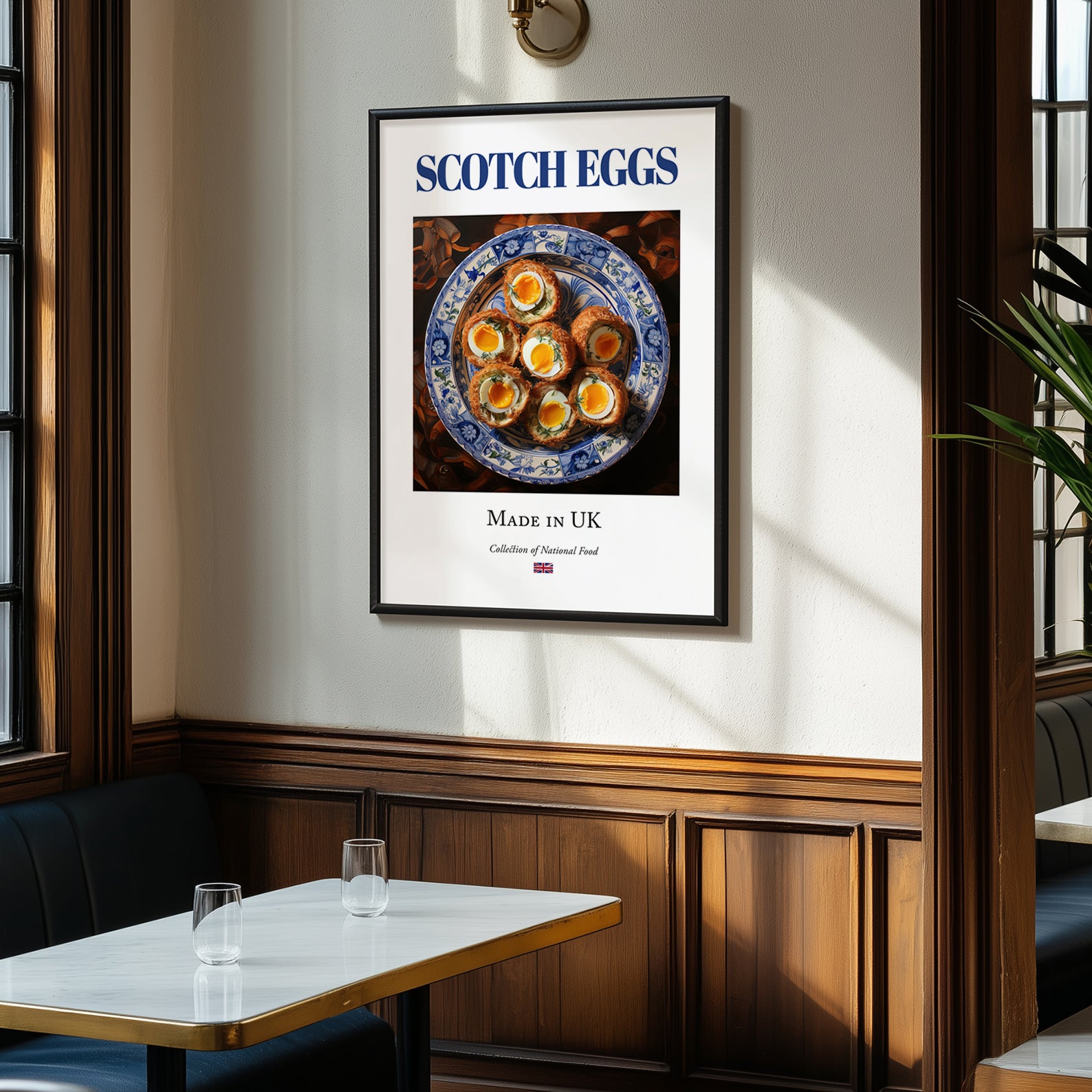Scotch Eggs – English Snack Dish, Bistro Illustration, clean layout with no caption