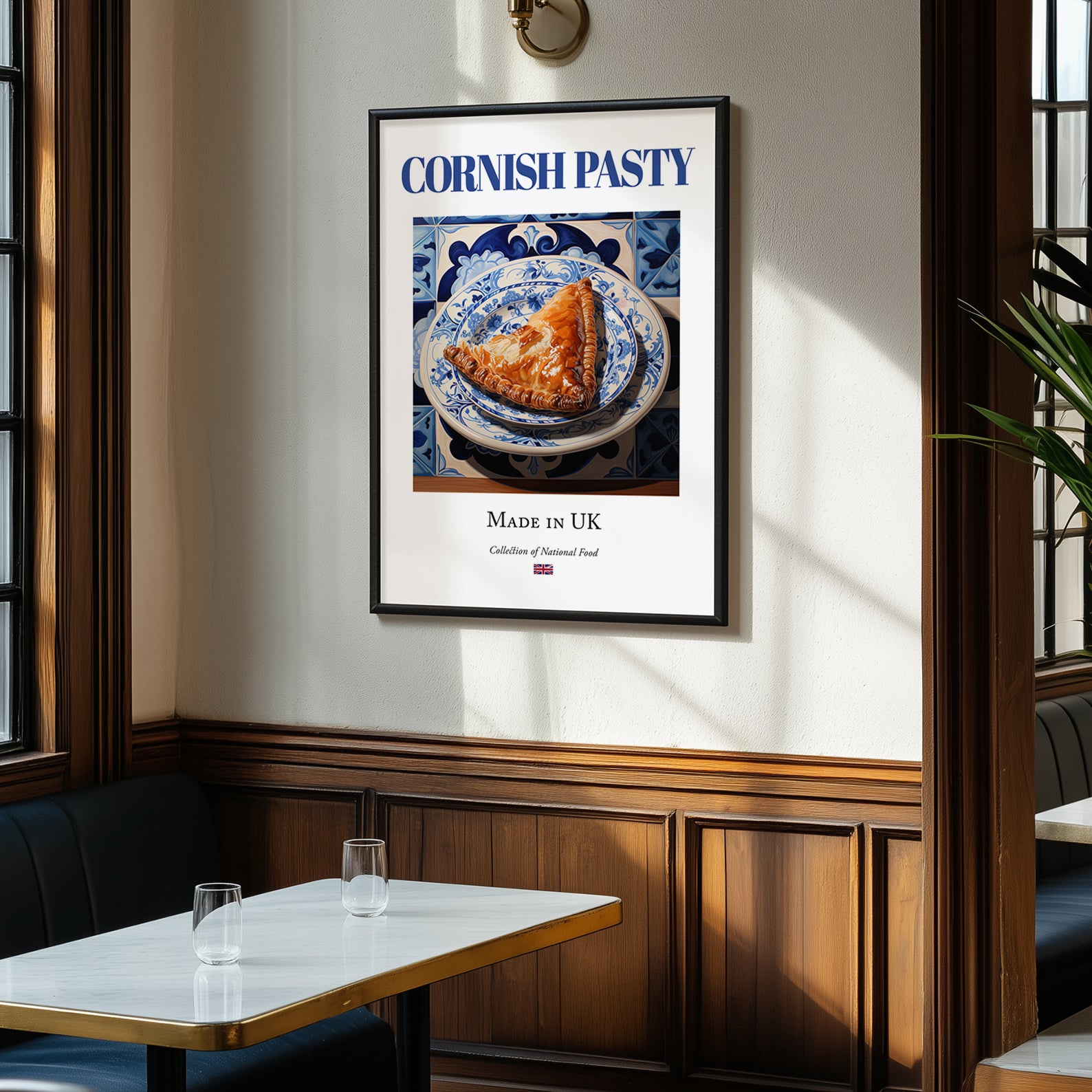 Cornish Pasty – English Snack Dish, Food Bar Print, clean layout with no caption