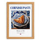 Cornish Pasty – English Snack Dish, Food Bar Print, set in oak frame