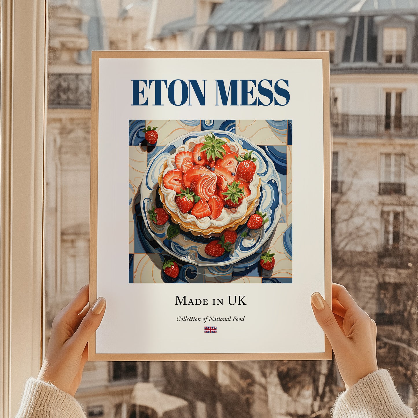 Eton Mess – English Dessert Dish, Food Bar Still Life, styled in a charming Paris street view