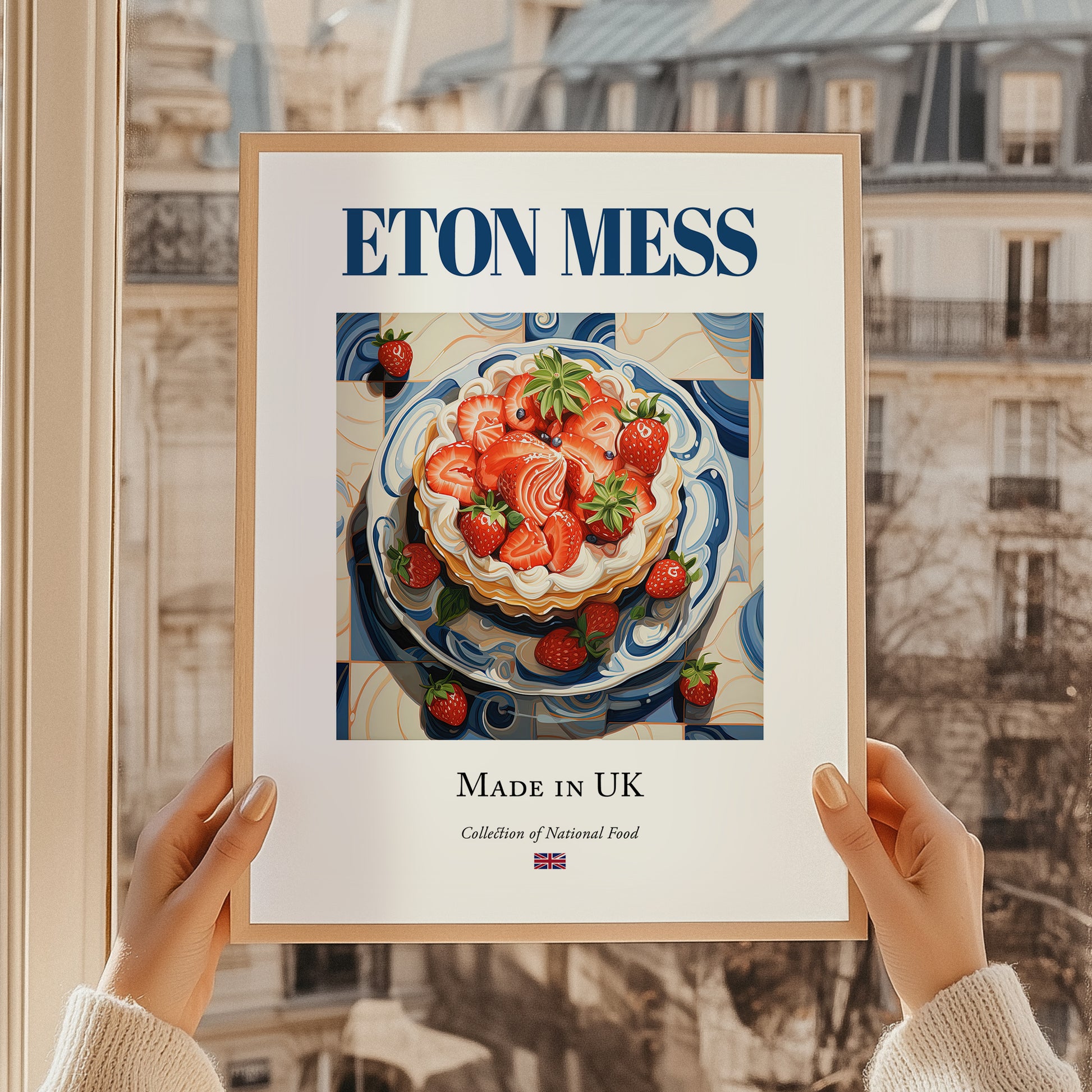 Eton Mess – English Dessert Dish, Food Bar Still Life, styled in a charming Paris street view