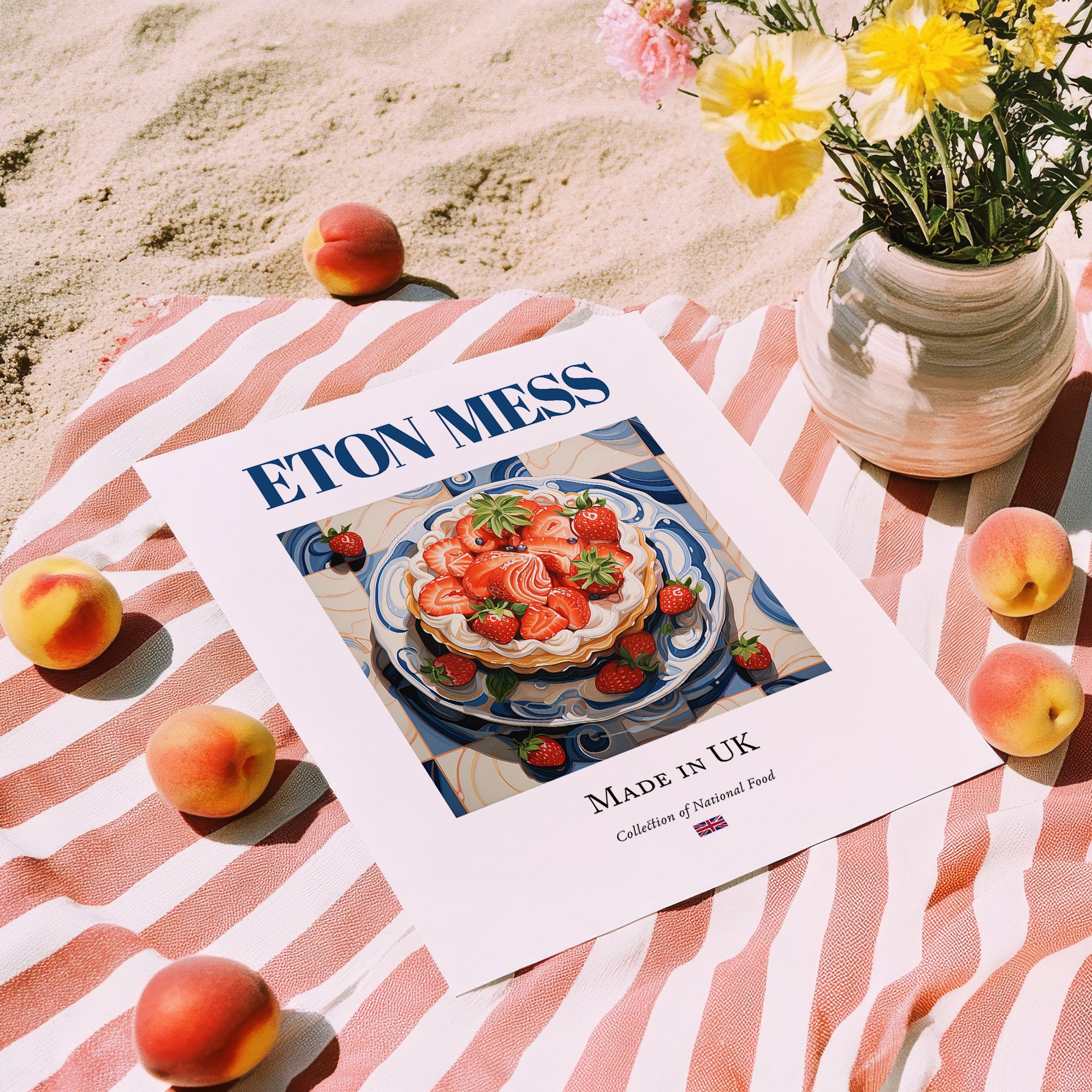 Eton Mess – English Dessert Dish, Food Bar Still Life, unframed on coastal sand