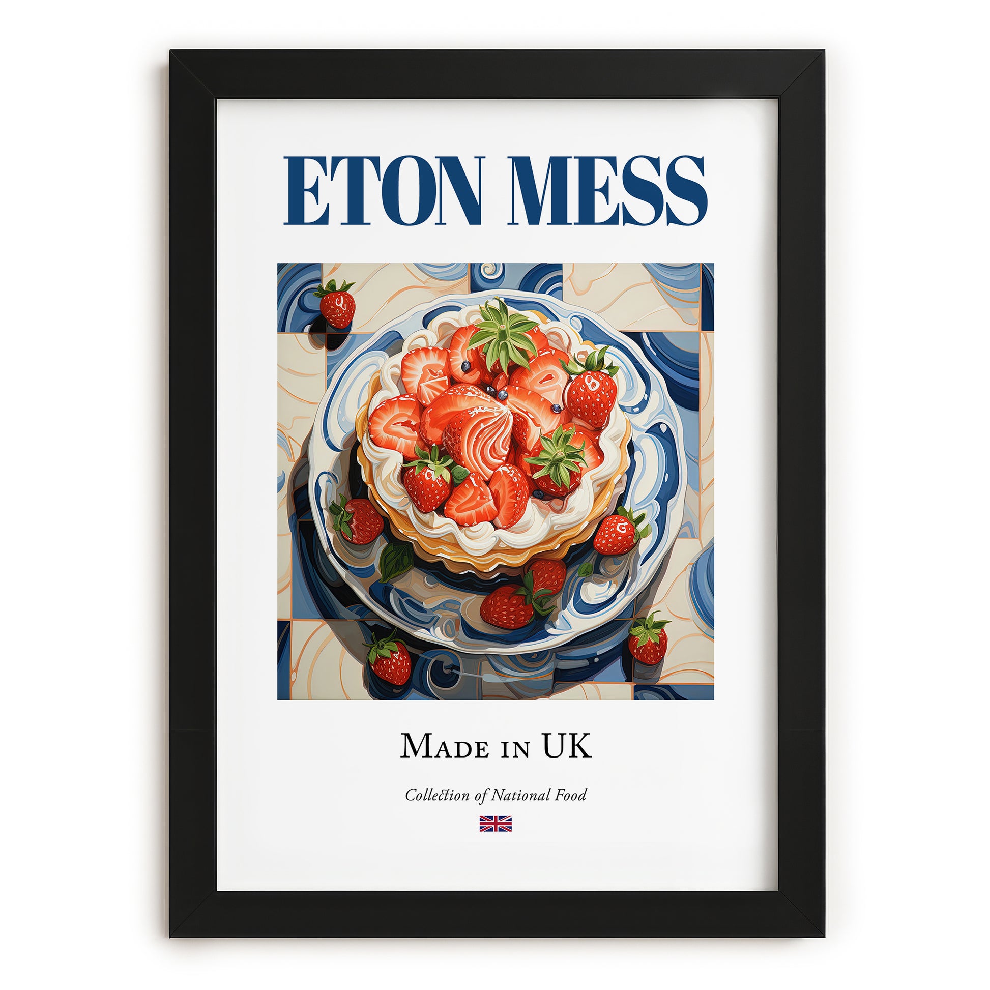 Eton Mess – English Dessert Dish, Food Bar Still Life, in sleek black frame