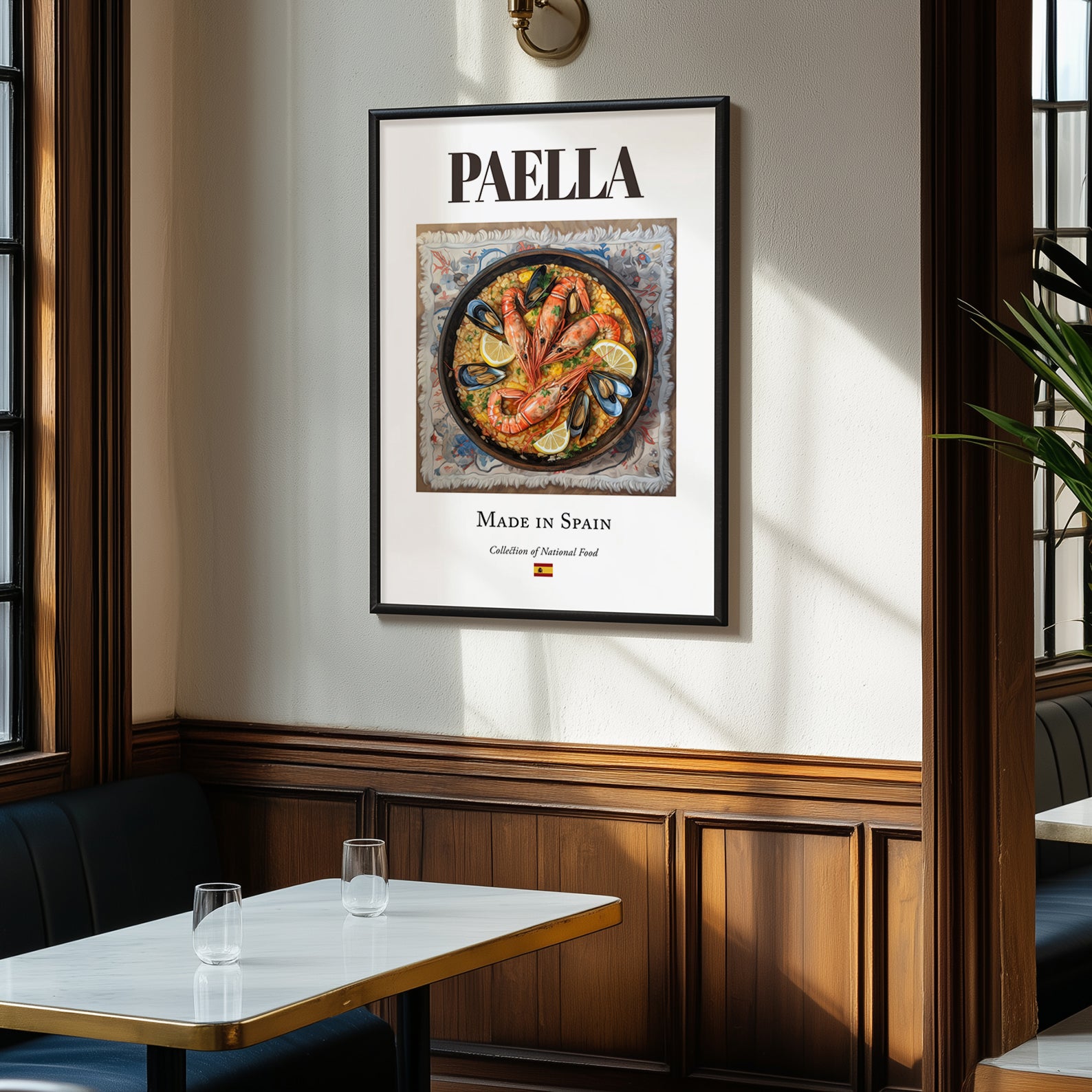 Paella – Spanish Dish, Restaurant Wall Art, clean layout with no caption