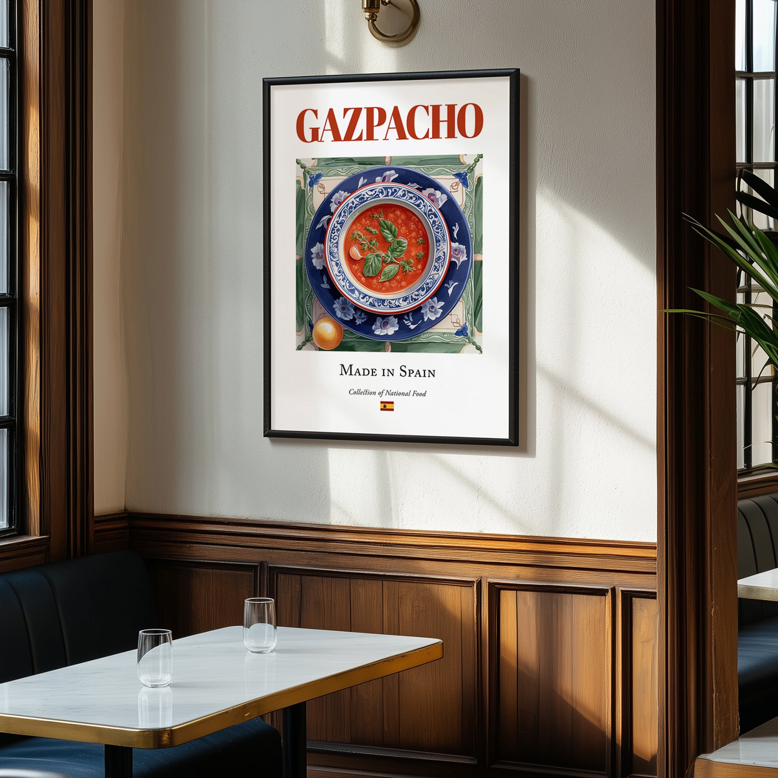 Gazpacho – Spanish Soup Dish, Tavern Poster, clean layout with no caption