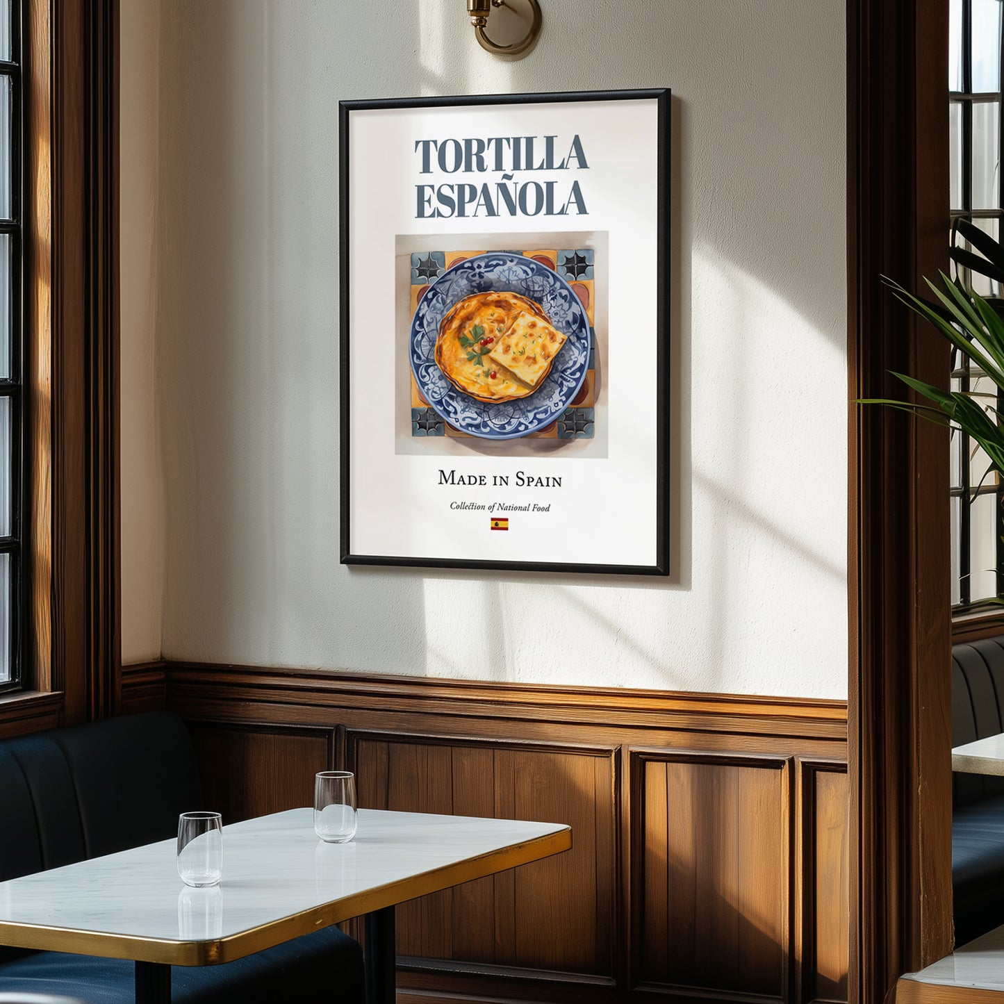 Tortilla Española (Spanish Omelette) – Spanish Dish, Bistro Illustration, clean layout with no caption