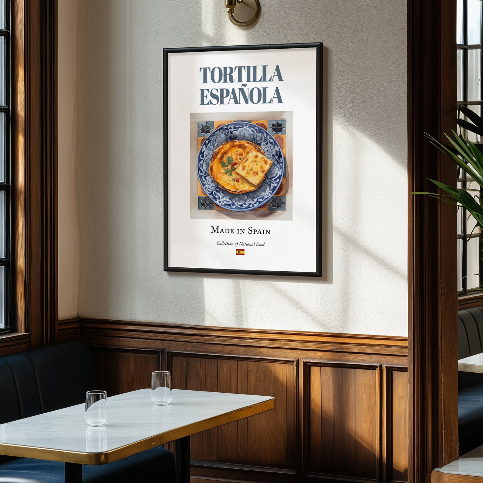 Tortilla Española (Spanish Omelette) – Spanish Dish, Bistro Illustration, clean layout with no caption