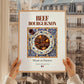 Beef Bourguignon – French Stew Dish, Fine Dining Restaurant Poster, styled in a charming Paris street view