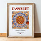 Cassoulet – French Stew Dish, Restaurant Print, in wooden frame leaning on the floor