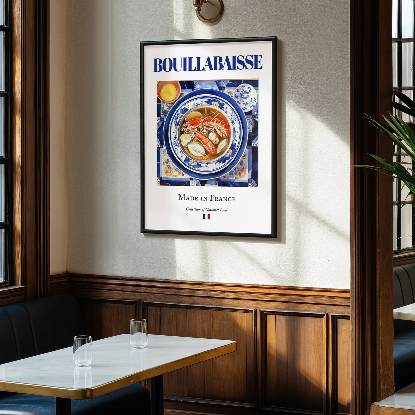 Bouillabaisse – French Soup Dish, Farmhouse Kitchen Illustration, clean layout with no caption