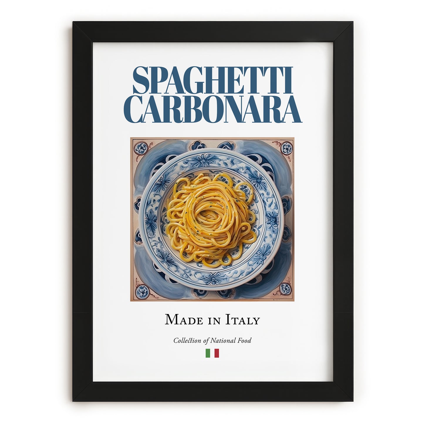 Spaghetti Carbonara – Italian Pasta, Ristorante Poster, in sleek black frame