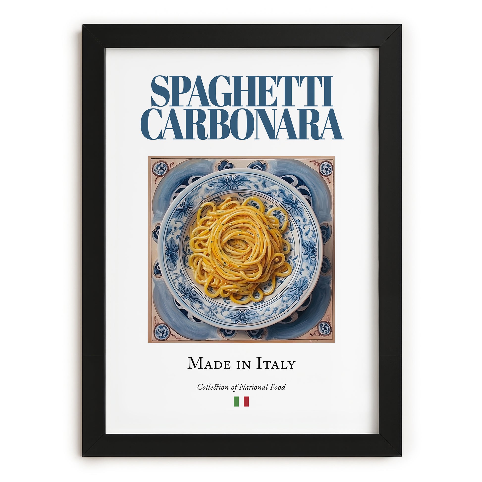 Spaghetti Carbonara – Italian Pasta, Ristorante Poster, in sleek black frame