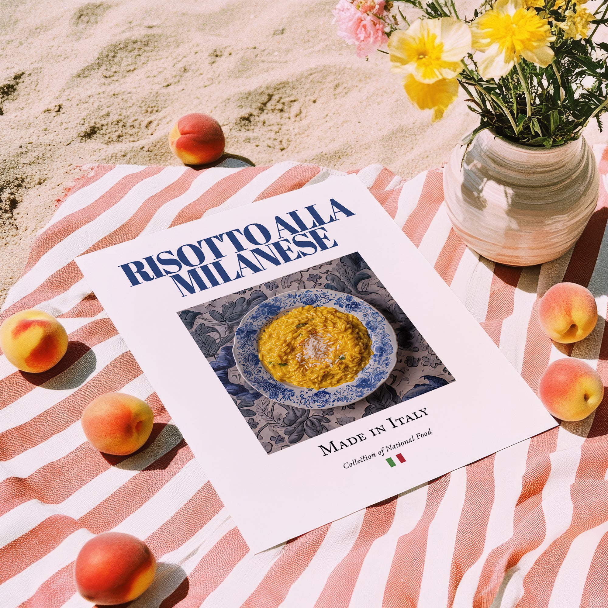 Risotto alla Milanese – Italian Dish, Café Wall Art, unframed on coastal sand