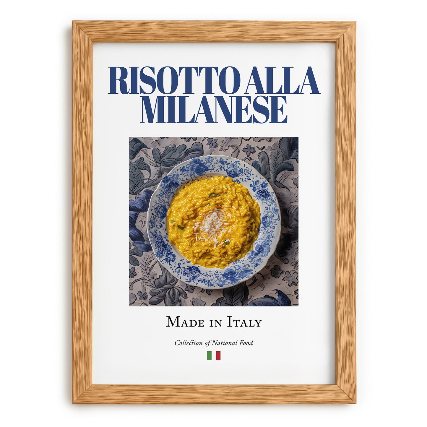 Risotto alla Milanese – Italian Dish, Café Wall Art, set in oak frame
