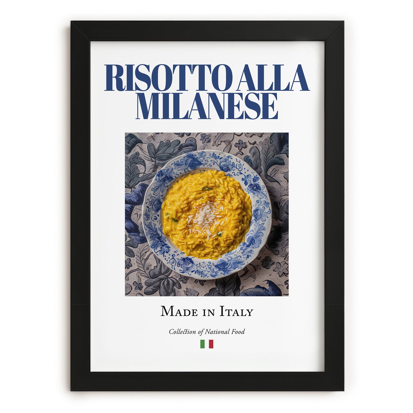 Risotto alla Milanese – Italian Dish, Café Wall Art, in sleek black frame