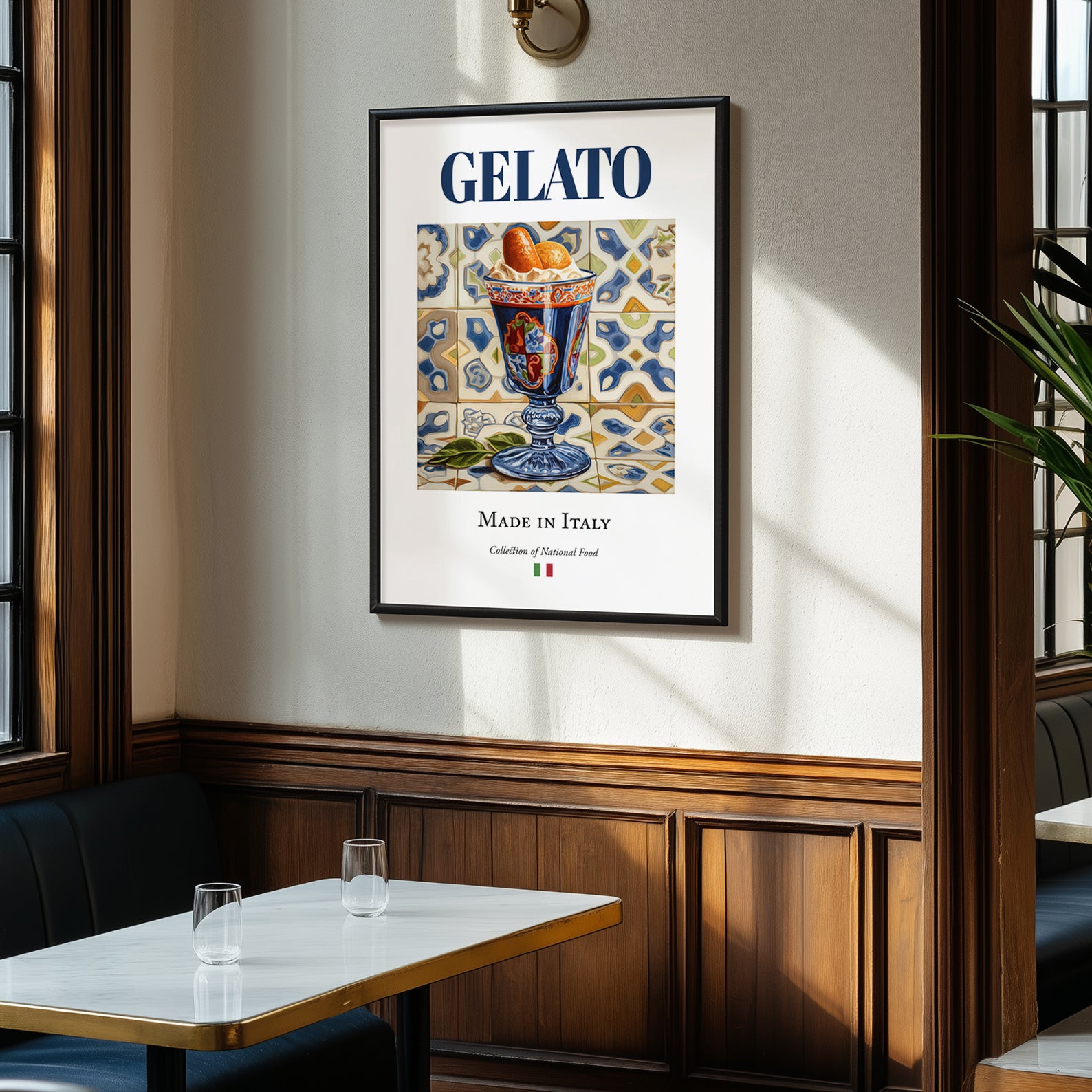 Gelato – Italian Dessert Dish, Café Poster, clean layout with no caption