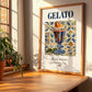 Gelato – Italian Dessert Dish, Café Poster, no-text version framed in wood
