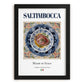 Saltimbocca – Italian Meat Dish, Farmhouse Kitchen Print, in sleek black frame