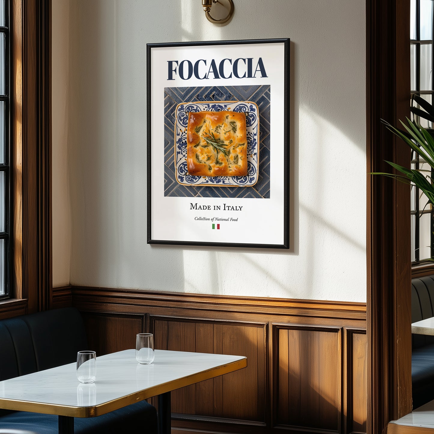 Focaccia – Italian Bread Dish, Tavern Still Life, clean layout with no caption