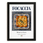 Focaccia – Italian Bread Dish, Tavern Still Life, in sleek black frame