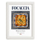 Focaccia – Italian Bread Dish, Tavern Still Life, placed in minimal white frame