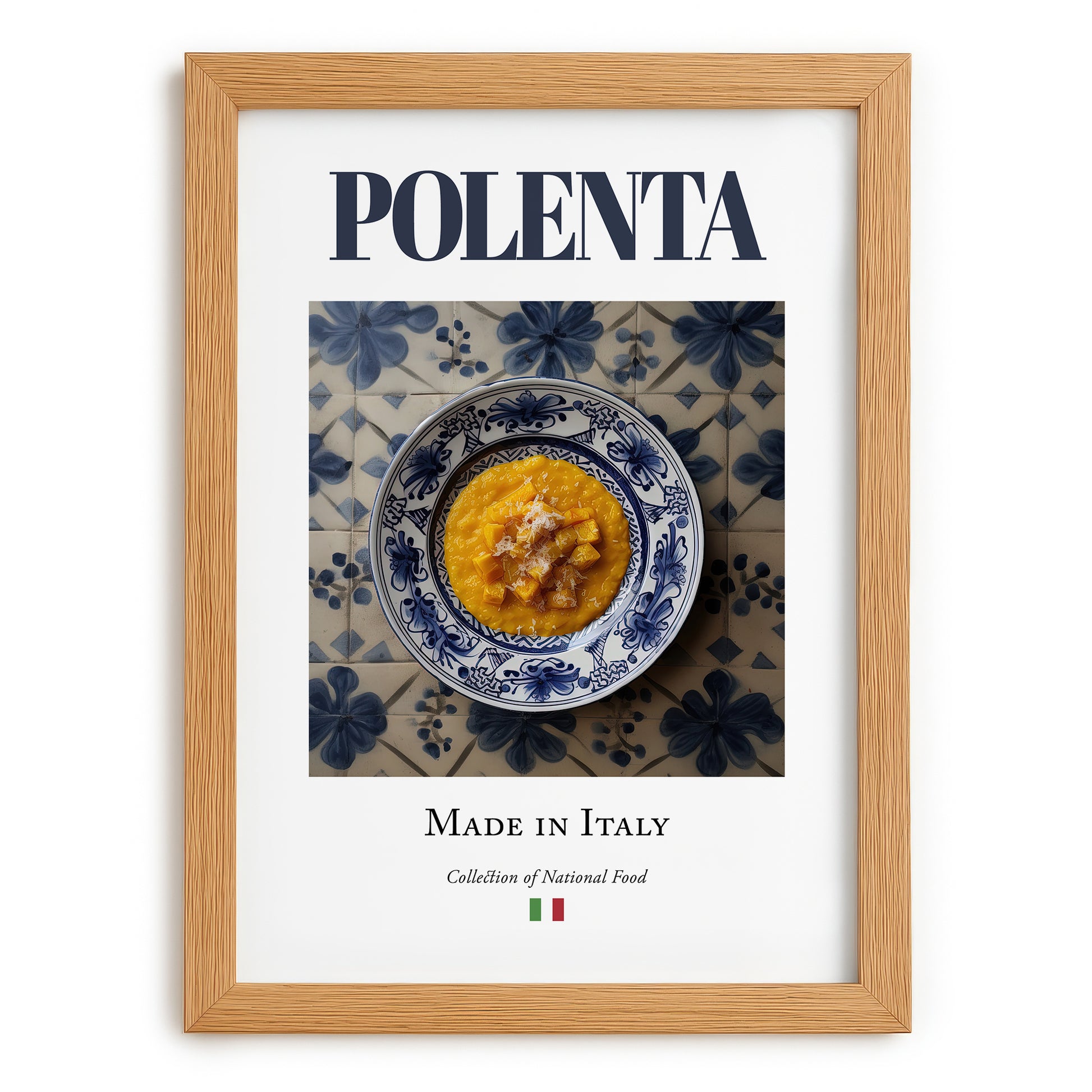 Polenta – Italian Dish, Tavern Wall Art, set in oak frame